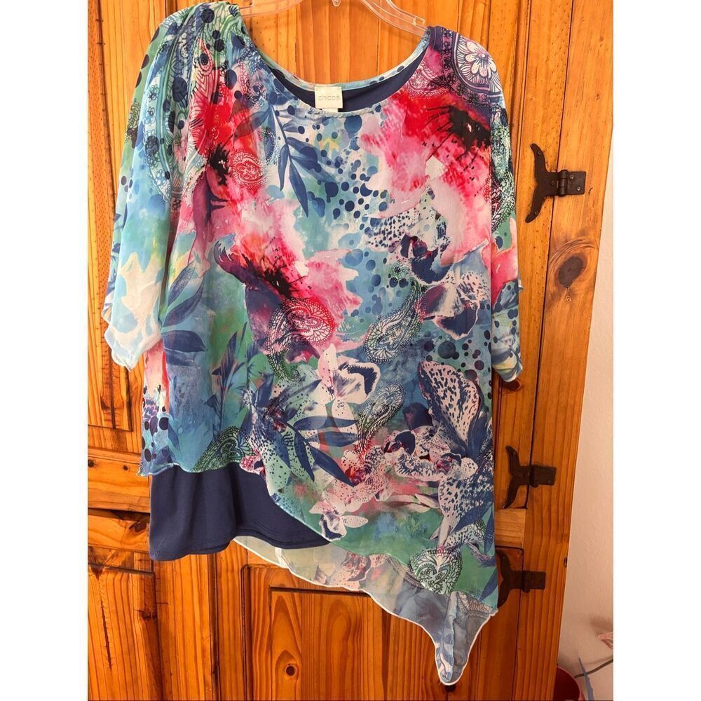 Chico’s Watercolor Resortwear Top